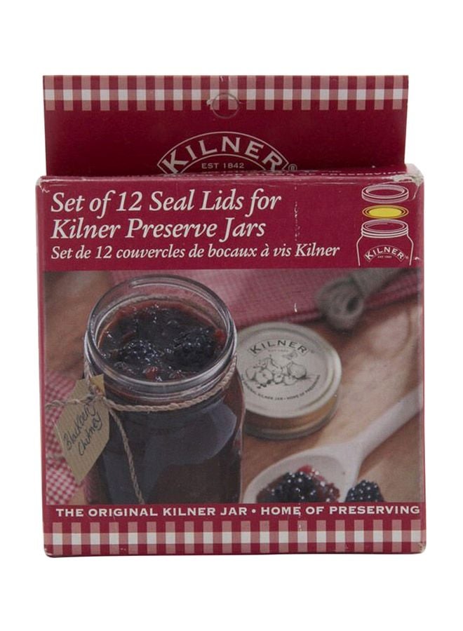 Kilner 12-Piece Replacement Jar Lid Set Gold/Black 9.5x7x2.5cm - Image 2