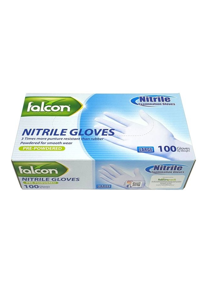 Falcon 100-Piece Nitrile Gloves White L  - Image 1