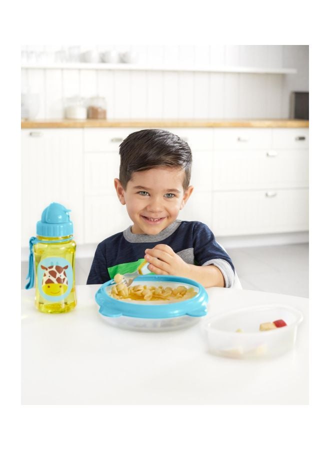 Skip Hop 2-Piece Zoo Smart Serve Plate And Bowl Set - Blue/Yellow/Brown  - Image 2