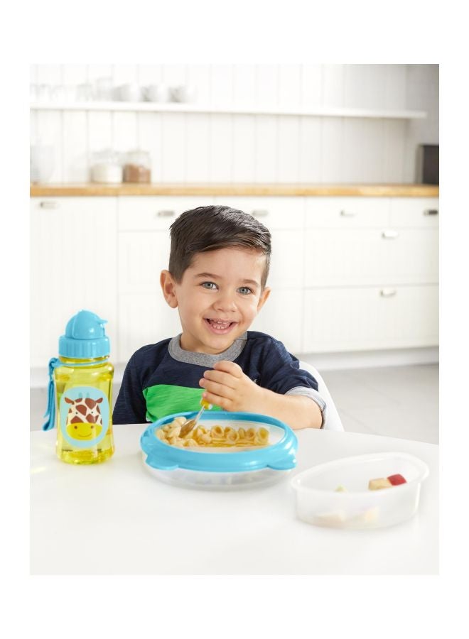 Skip Hop 2-Piece Zoo Smart Serve Plate And Bowl Set - Blue/Yellow/Brown  - Image 4
