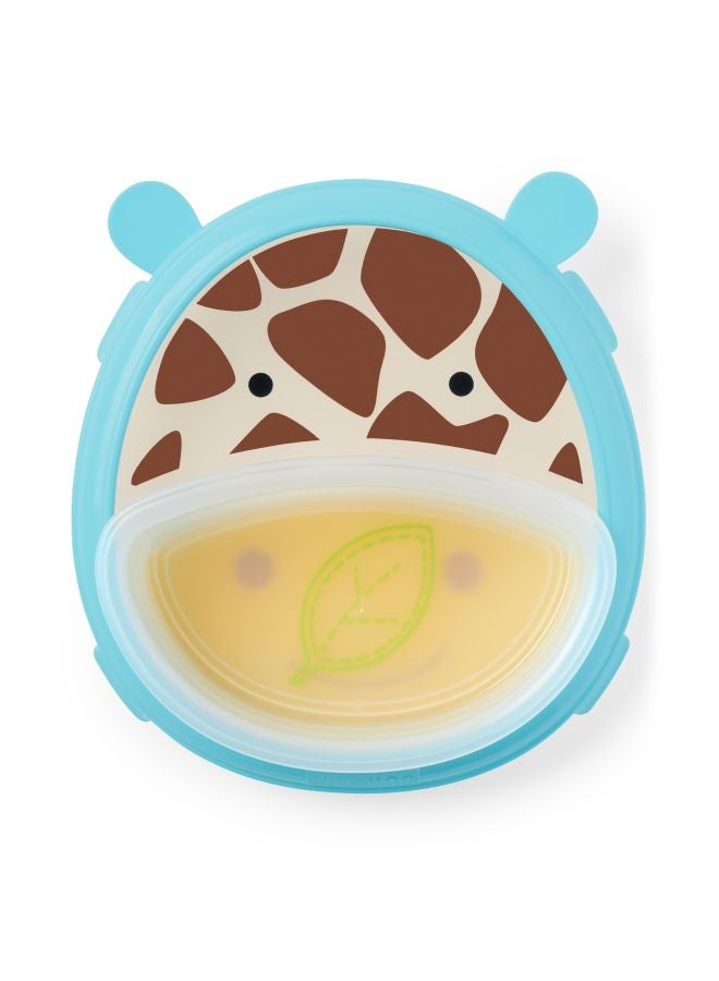 Skip Hop 2-Piece Zoo Smart Serve Plate And Bowl Set - Blue/Yellow/Brown  - Image 5