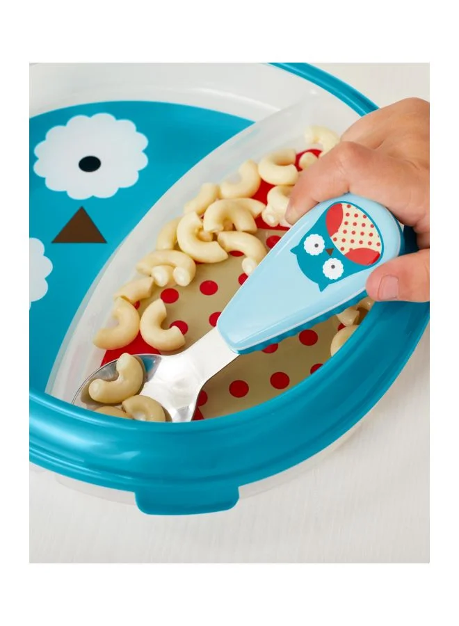Skip Hop 2-Piece Zoo Smart Serve Plate And Bowl Set - Blue/Yellow/Brown