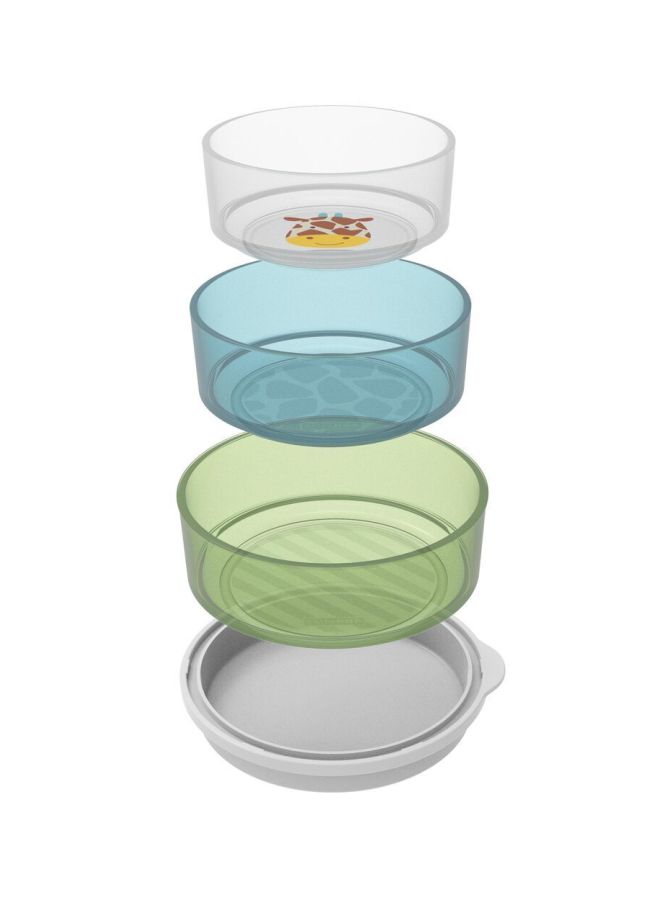 Skip Hop 3-In-1 Smart Serve Zoo Themed Non-Slip Bowl With Lid  - Image 2