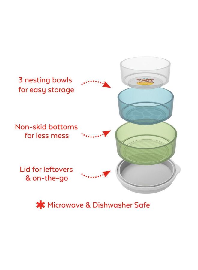 Skip Hop 3-In-1 Smart Serve Zoo Themed Non-Slip Bowl With Lid  - Image 5