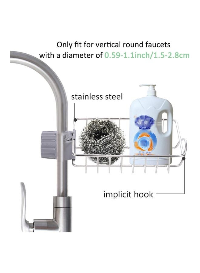 Stainless Steel Faucet Sponge Holder Silver/Grey 190x110x40mm  - Image 5