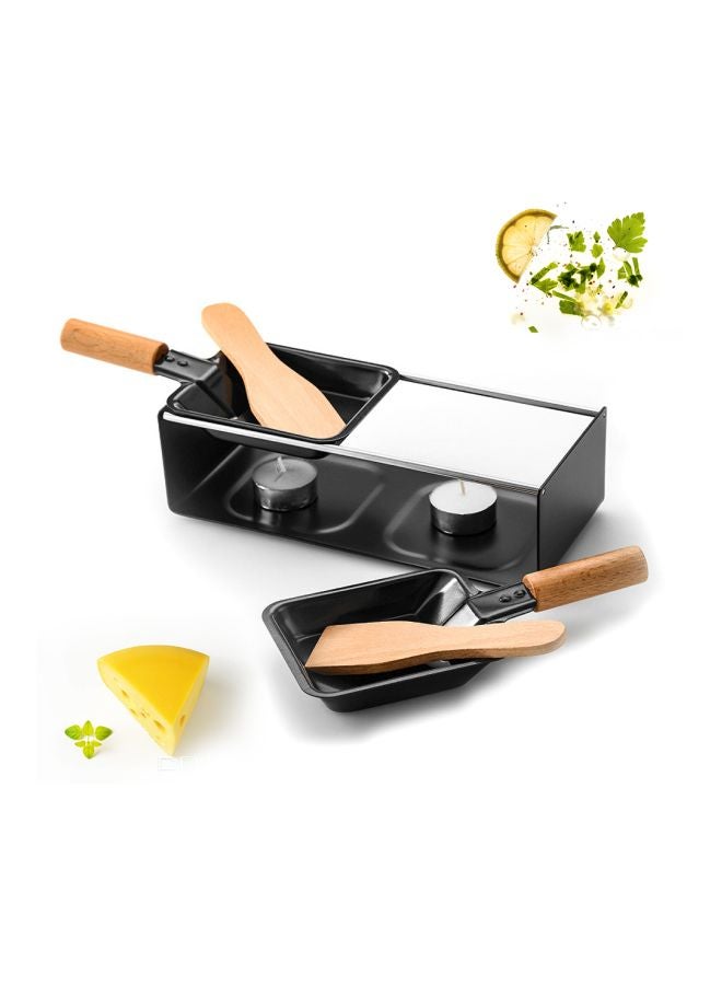 Generic Fondue Cheese Pot With Spatula Set Black Fondue 230x100x65, Pan 198x93, Spatula 135x40  - Image 3