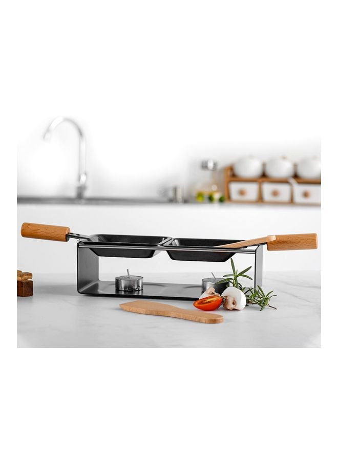 Generic Fondue Cheese Pot With Spatula Set Black Fondue 230x100x65, Pan 198x93, Spatula 135x40  - Image 4