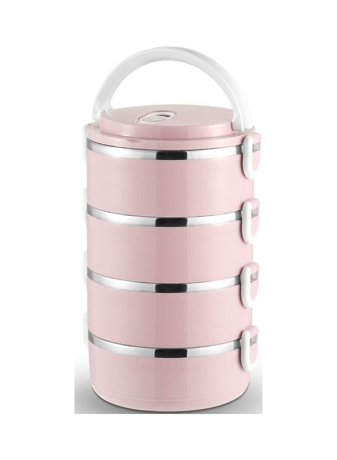 Four Layer Stainless Steel Lunch Box Pink/Silver 27.0x15.0x15.0cm - Image 3