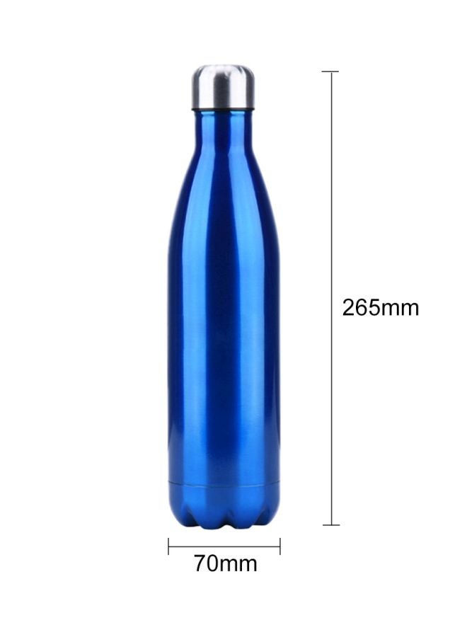Generic - Stainless Steel Vacuum Insulated Water Bottle Blue/Silver 265x70mm - Image 1