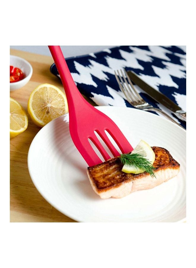 10-Piece Nonstick Cooking Utensils Set Red Ladle 1x3.5, Pasta Fork 1x2.2, Spoonula 1x2.4, Slotted Spoon 1x2.4, Tong 1x1.6, Turner 1x2.8, Large Spatula 1x2.2, Whisk 1x2.4, Small Spatula 1x1.6, Basting Brush 1x1.3inch  - Image 2