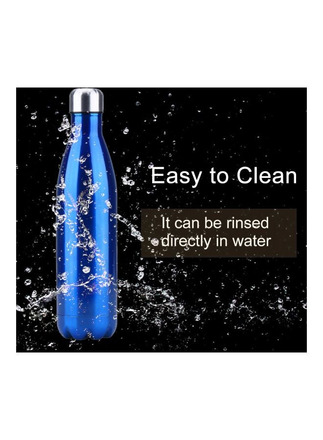 Generic - Stainless Steel Vacuum Insulated Water Bottle Blue/Silver 265x70mm - Image 1