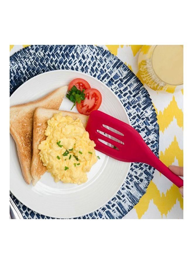 10-Piece Nonstick Cooking Utensils Set Red Ladle 1x3.5, Pasta Fork 1x2.2, Spoonula 1x2.4, Slotted Spoon 1x2.4, Tong 1x1.6, Turner 1x2.8, Large Spatula 1x2.2, Whisk 1x2.4, Small Spatula 1x1.6, Basting Brush 1x1.3inch  - Image 4