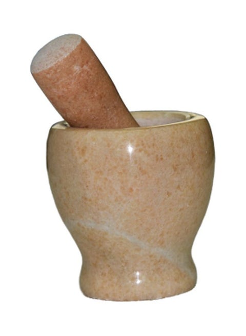 Natural Marble Mortar Orange 11x11x10cm