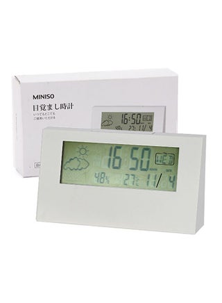 Digital Alarm Clock White 13.2x3.1x7.3cm - v1592056041/N38537526A_1