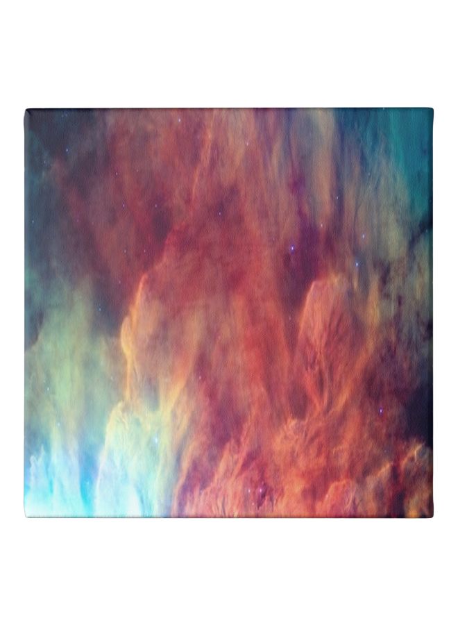 لوحة فنية بإطار تعبر عن تصميم تجريدي أحمر/أزرق 30x30سم