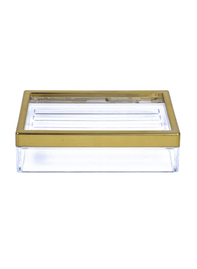 BHS Clarity Soap Dish Clear/Gold 10 x 5cm 