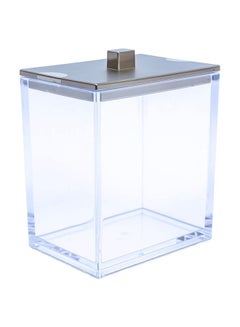Clarity Bath Canister Clear/Silver 20 x 10cm