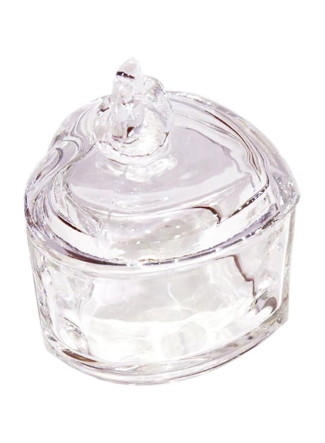 Glass Sugar Bowl With Lid Clear 18cm