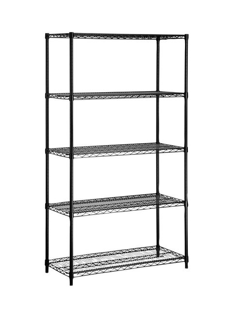 5-Tier Wire Shelving Storage Rack Black 158x60x35cm