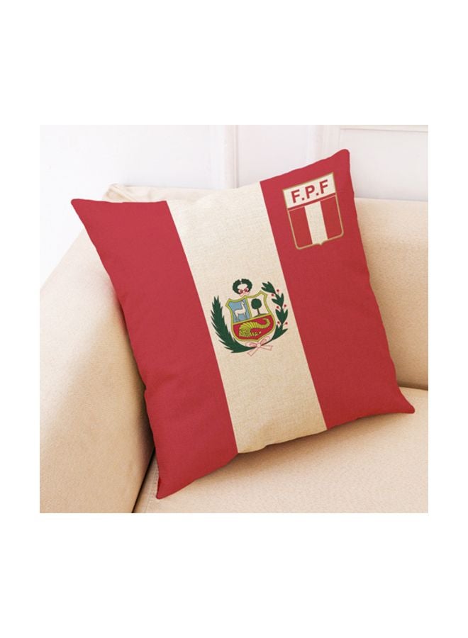 Decorative Cushion Cover Red/Beige/Green 45x45cm