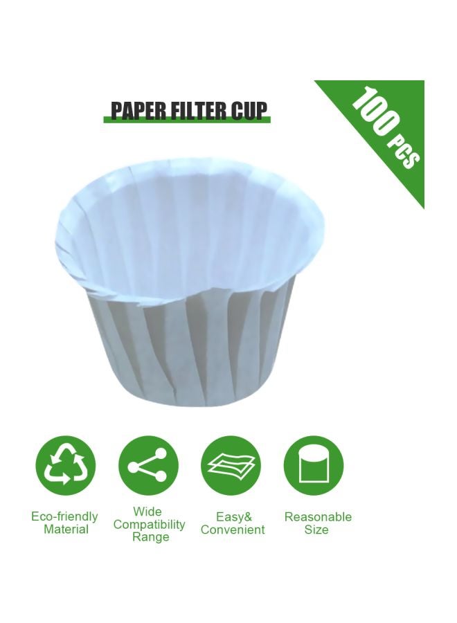 100-Piece Disposable Paper Filter Cup White 34x31.8mm - Image 4
