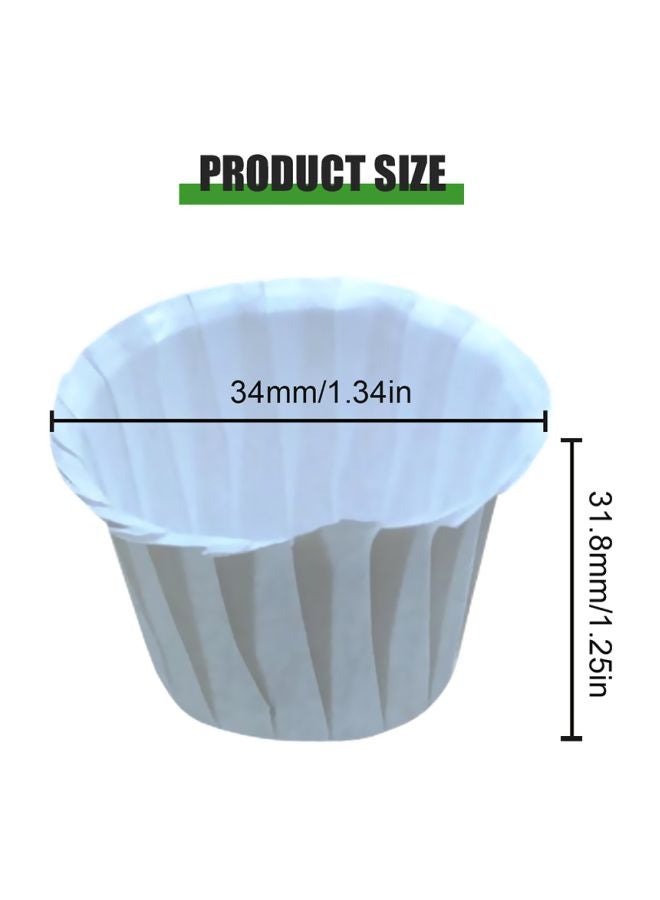 100-Piece Disposable Paper Filter Cup White 34x31.8mm - Image 2