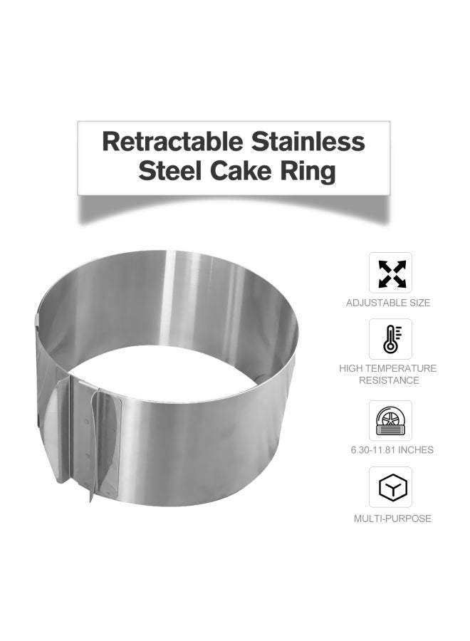 Retractable Stainless Steel Cake Ring Silver 17x9x16.50cm - Image 4