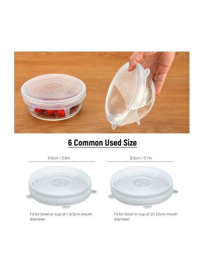 Generic 6-Piece Silicone Stretch Lid Set Clear  - Image 2