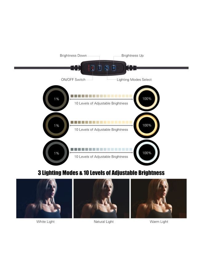 حلقة إضاءة بمصابيح LED ضوء دافئ/طبيعي/بارد - Image 4