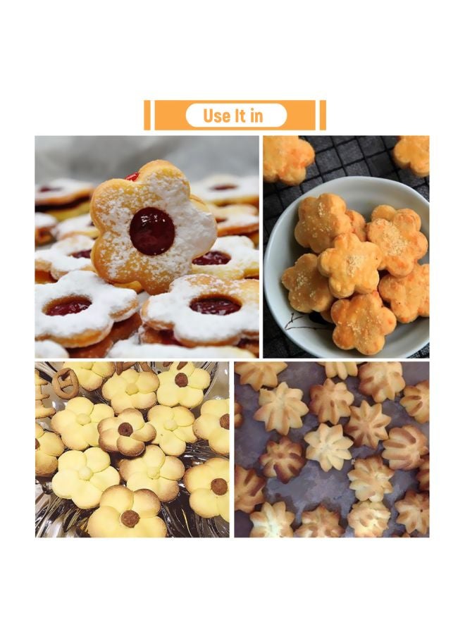 طقم قطاعات كوكيز من السيليكون مكونة من 16 قطعة فضي - Image 4