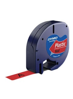 Dymo Letra Tag Plastic Tape Red 