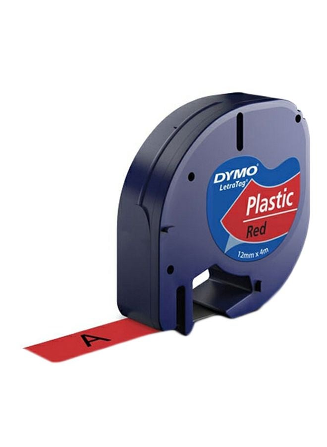 Dymo Letra Tag Plastic Tape Red