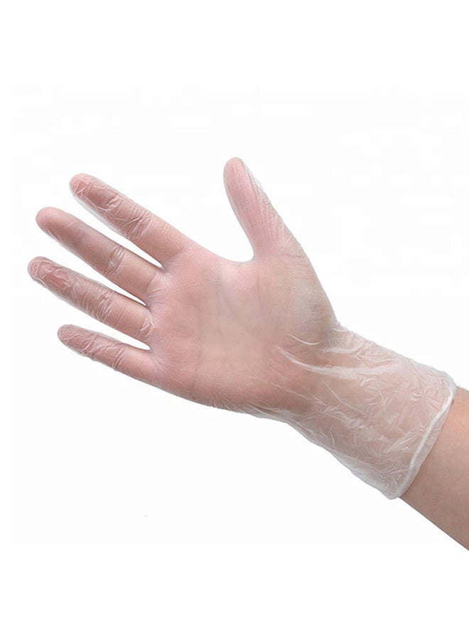 100-Piece Vinyl Hand Gloves Clear Medium - Image 3