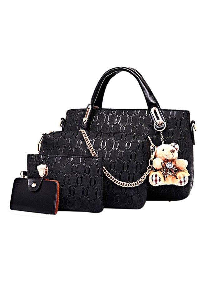 Bluelans 4-Piece Teddy Bear Décor Bag Black - Image 1