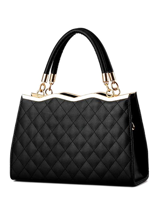 Generic - Vintage PU Leather Shell Style With Bowknot Shoulder Bag Black - Image 1