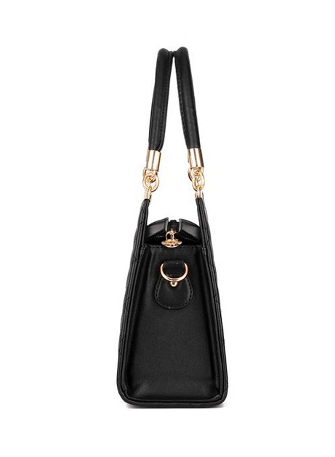 Generic - Vintage PU Leather Shell Style With Bowknot Shoulder Bag Black - Image 1