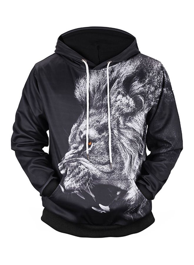 Mr.BaoLong&Miss.GO 3D Printed Long Sleeves Hoodie Black/White  - Image 1