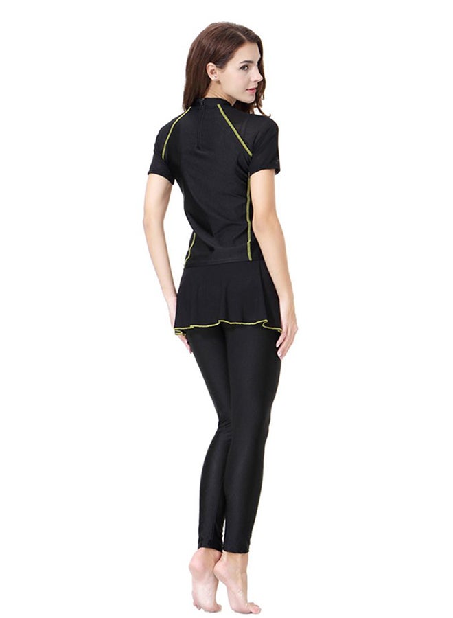 Casual Short Sleeves Arab Islamic Swimwear 1062909QQ Black  - Image 2