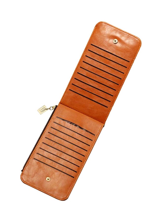 OUTAD Leather Zipper Wallet Brown  - Image 3