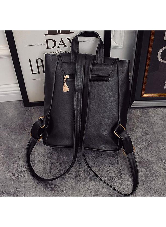 OUTAD Leather Backpack Black  - Image 2