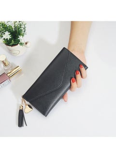 Leather Tassle Décor Clutch Black - v1592123431/N16562571A_3