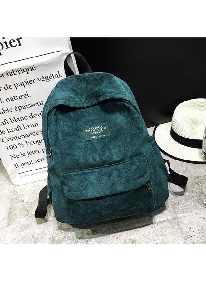 OUTAD Velvet Zipper Backpack Green  - Image 2