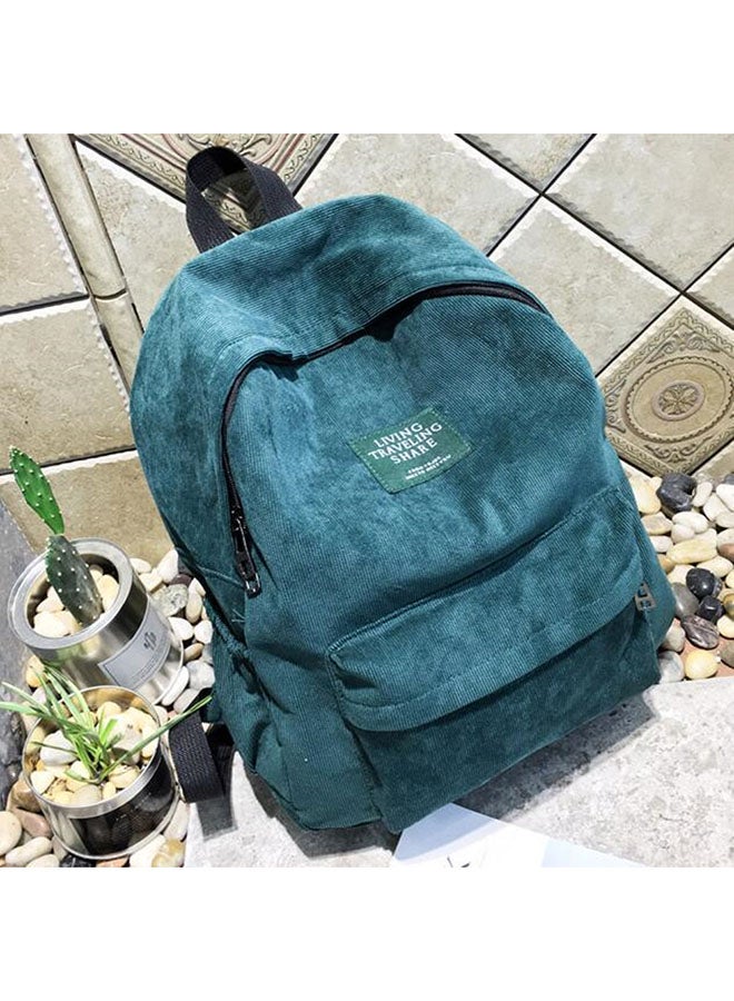 OUTAD Velvet Zipper Backpack Green  - Image 3