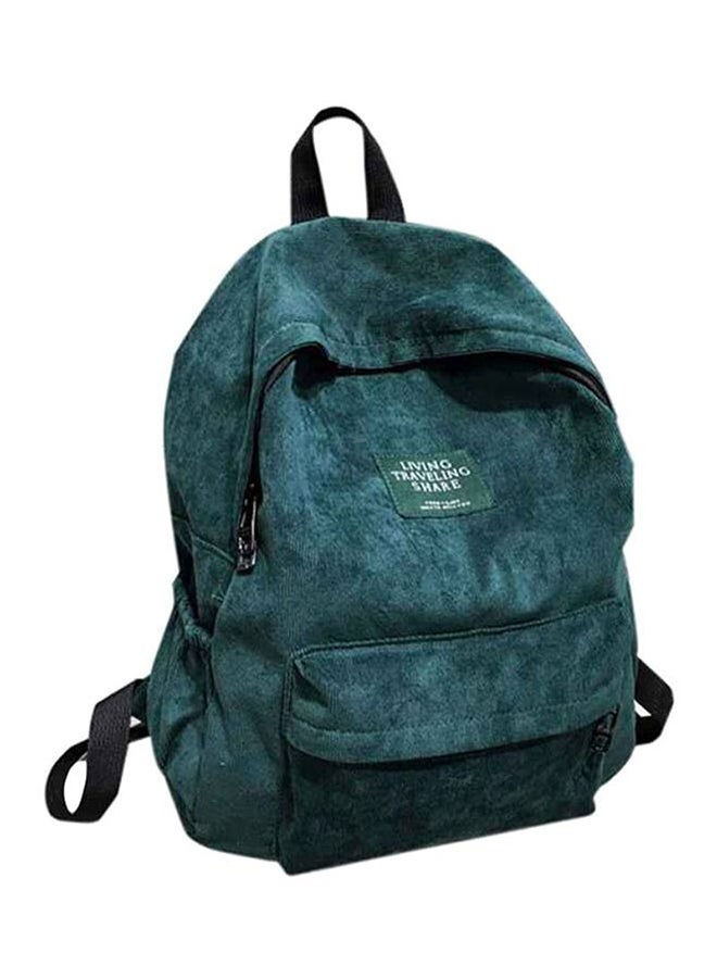 OUTAD Velvet Zipper Backpack Green  - Image 1