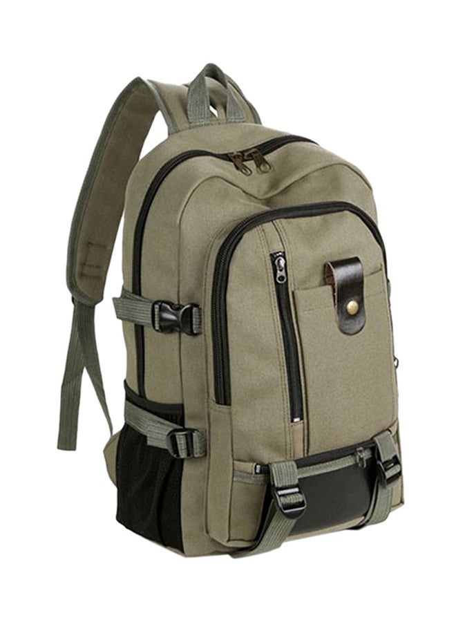 OUTAD Canvas Zipper Backpack Green - Image 1