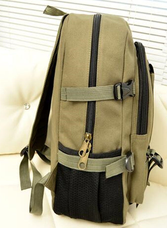 OUTAD Canvas Zipper Backpack Green - Image 3