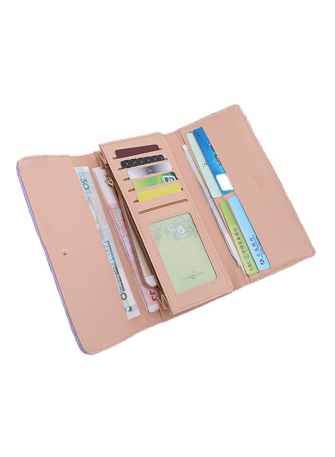 أوتاد محفظة جلدية متعددة الوظائف ارجواني فاتح - Image 3