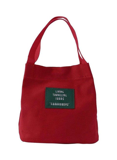Zipper Tote Bag Red