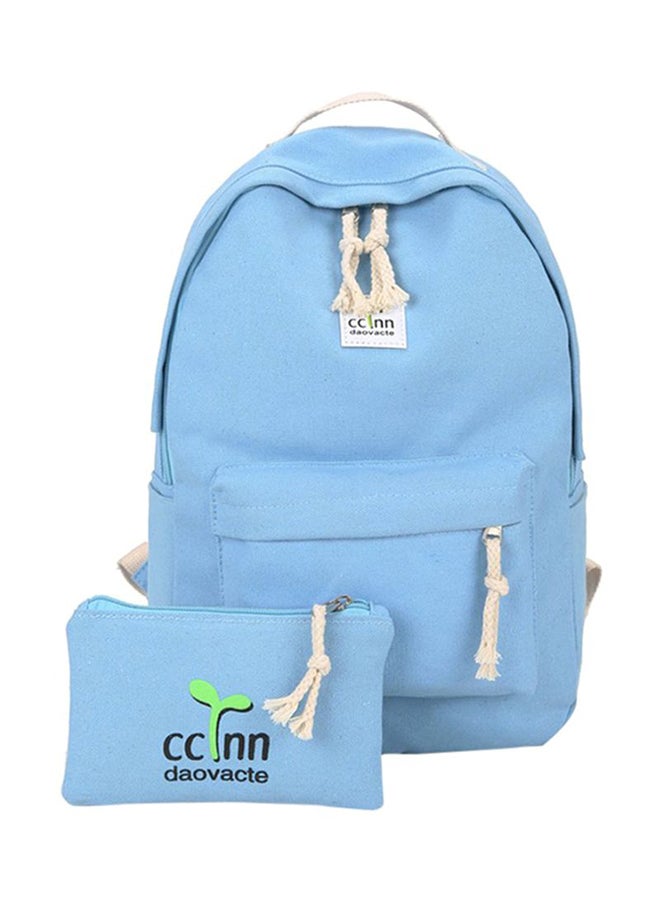 OUTAD - Adjustable Straps Backpack With Pouch Blue - Image 1