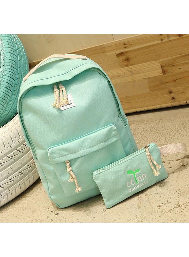 OUTAD Adjustable Straps Backpack With Pouch Green  - Image 2